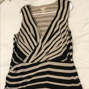 Sleeveless J. Crew blouse in black and cream